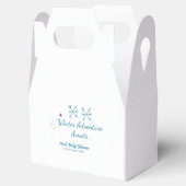 Winter Adventure awaits baby shower blue snowflake Bedankdoosjes (Geopend)