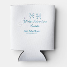 Winter Adventure awaits baby shower blue snowflake