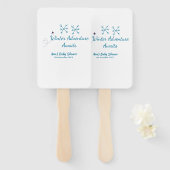 Winter Adventure awaits baby shower blue snowflake Handwaaier (Voorkant en achterkant)