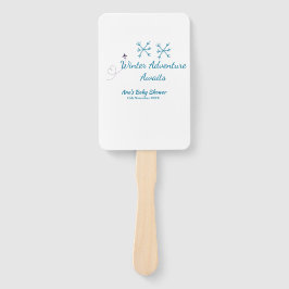 Winter Adventure awaits baby shower blue snowflake Handwaaier