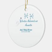 Winter Adventure awaits baby shower blue snowflake Keramisch Ornament (Links)