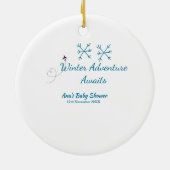 Winter Adventure awaits baby shower blue snowflake Keramisch Ornament (Achterkant)