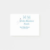 Winter Adventure awaits baby shower blue snowflake Post-it® Notes (Voorkant)