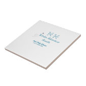 Winter Adventure awaits baby shower blue snowflake Tegeltje (Zijkant)