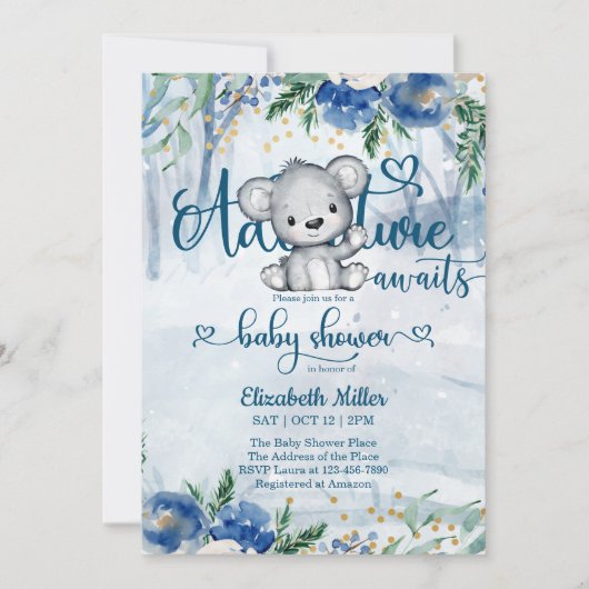 Winter Adventure Awaits Polar Beer Baby shower (Voorkant)