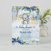 Winter Adventure Awaits Polar Beer Baby shower Folie Uitnodiging (Staand Voorkant)