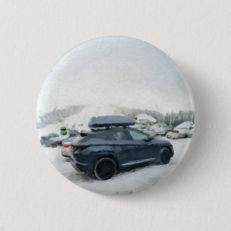 Winter Adventure Parking Scene Ronde Button 5,7 Cm
