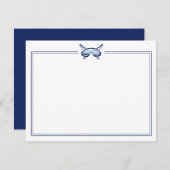 Winter Adventure Stationery Elegant Ski Bedankkaart (Voorkant / Achterkant)