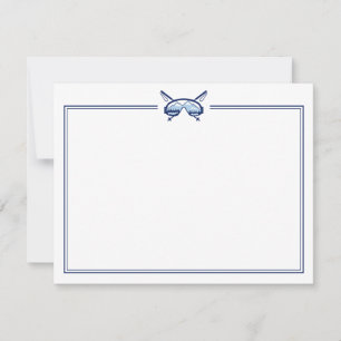 Winter Adventure Stationery Elegant Ski Bedankkaart