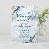 Winter Adventure wacht Waterverf Baby shower (Staand voorkant)