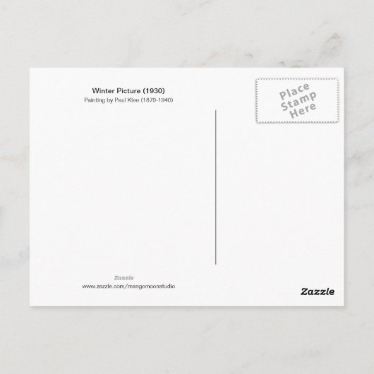 Winter Afbeelding Landschap Paul Klee Briefkaart (Achterkant)