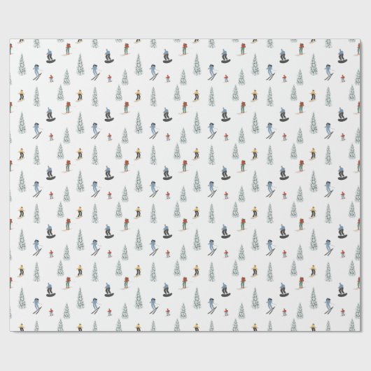 Winter afdaling patroon cadeaupapier (Vlak)