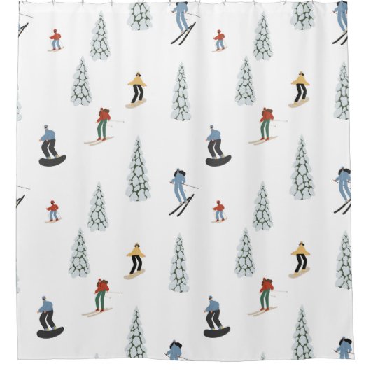 Winter afdaling patroon douchegordijn (Voorkant)