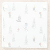 Winter afdaling patroon glazen onderzetter (Achterkant)