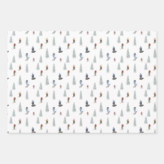 Winter afdaling patroon inpakpapier vel (Voorkant)