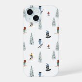 Winter afdaling patroon iPhone 15 case (Achterkant)