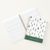 Winter afdaling patroon | Jouw namen toevoegen Notitieboek (Binnen)