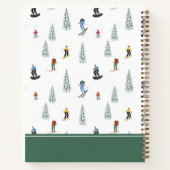 Winter afdaling patroon | Jouw namen toevoegen Notitieboek (Achterkant)