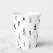 Winter afdaling patroon papieren bekers (Achterkant)