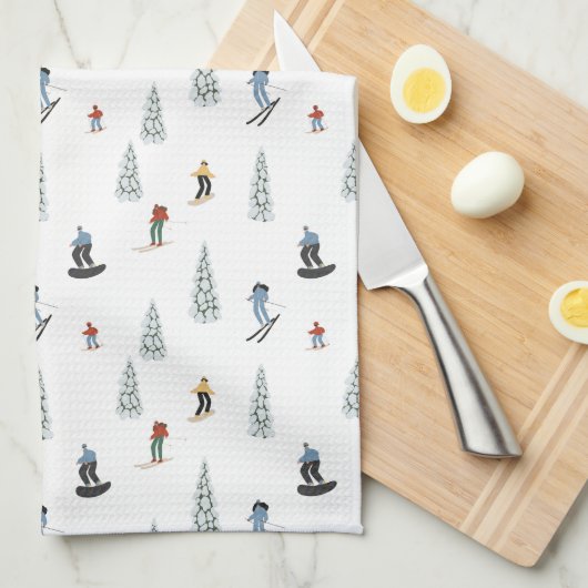 Winter afdaling patroon theedoek (Quarter Fold)