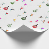 Winter afdaling skiërs Skipatroon Cadeaupapier (Hoek)