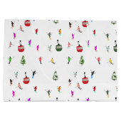 Winter afdaling skiërs Skipatroon Groot Cadeauzakje (Achterkant)