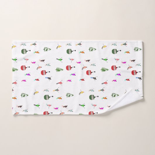 Winter afdaling skiërs Skipatroon Handdoek (Handdoek)