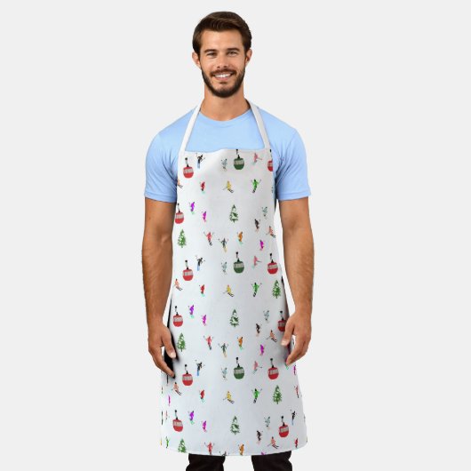 Winter afdaling skiërs Skipatroon Schort (Gedragen)