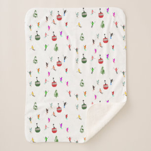 Winter afdaling skiërs Skipatroon Sherpa Deken