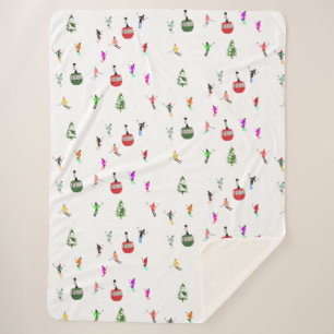 Winter afdaling skiërs Skipatroon Sherpa Deken