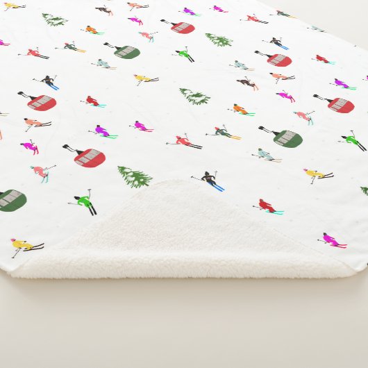 Winter afdaling skiërs Skipatroon Sherpa Deken (3/4)