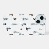 Winter Afdalingspatroon iPhone 15 Case (Achterkant horizontaal)