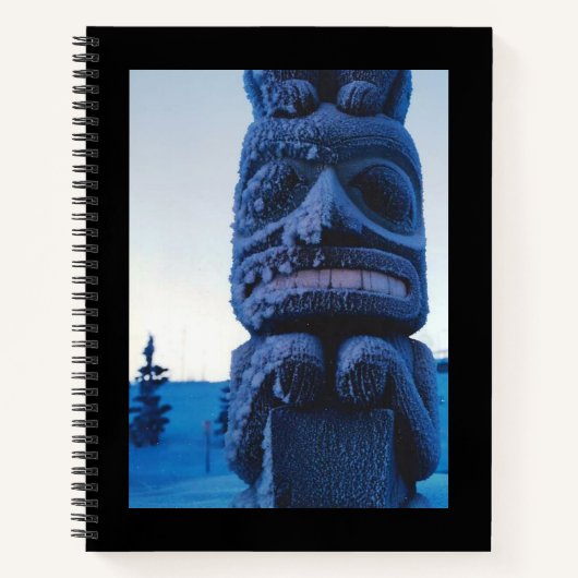 Winter Alaska Totem Pole Foto ontworpen Notitieboek (Voorkant)