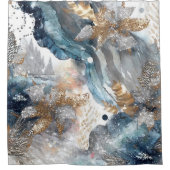 Winter Alcohol Ink Art Douchegordijn (Voorkant)