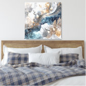 Winter Alcohol Ink Art Wrapped Canvas Afdruk (Insitu (Slaapkamer))