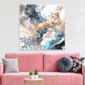 Winter Alcohol Ink Art Wrapped Canvas Afdruk (Insitu (Woonkamer))
