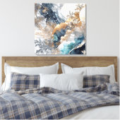 Winter Alcohol Ink Art Wrapped Canvas Afdruk (Insitu (Slaapkamer))