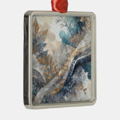 Winter Alcohol Ink Kunst Kerst Ornament (Rechts)