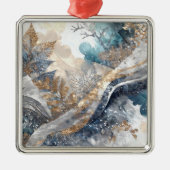 Winter Alcohol Ink Kunst Kerst Ornament (Voorkant)