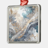 Winter Alcohol Ink Kunst Kerst Ornament (Links)