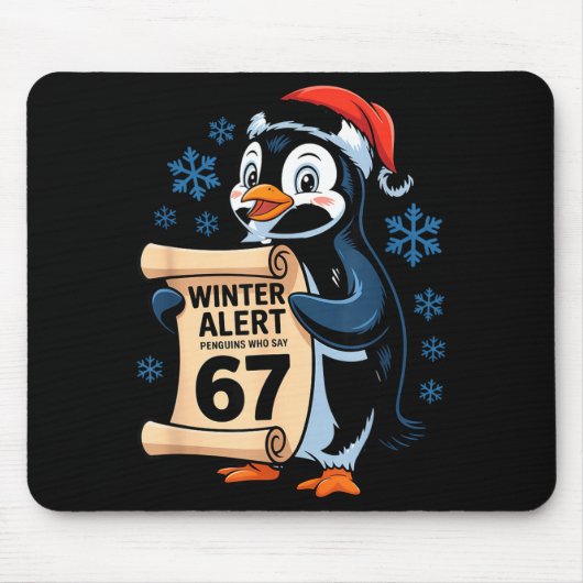 Winter Alert Penguins Who Say 67 Six Seven Meme Ch Muismat (Voorkant)