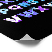 Winter Alfabet Abc's Kleuterleraar Kinderen  Poster (Hoek)