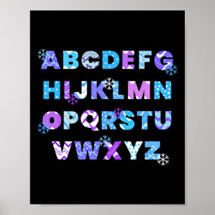 Winter Alfabet Abc's Kleuterleraar Kinderen  Poster