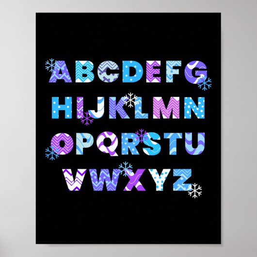 Winter Alfabet Abc's Kleuterleraar Kinderen  Poster (Voorkant)