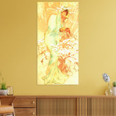 Winter Alfons Mucha Art Nouveau Canvas Afdruk (Insitu (Woonkamer))
