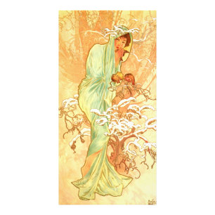 Winter Alfons Mucha Art Nouveau Foto Afdruk