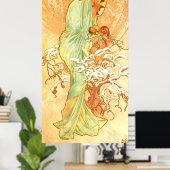 Winter Alfons Mucha Art Nouveau Poster (Thuiskantoor)