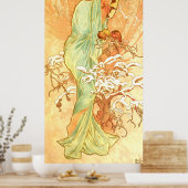 Winter Alfons Mucha Art Nouveau Poster (Keuken)