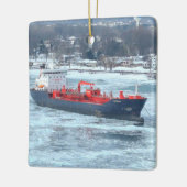 Winter Algoterra Great Lakes vrachtschip Keramisch Ornament (Links)
