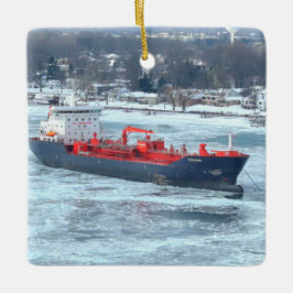 Winter Algoterra Great Lakes vrachtschip Keramisch Ornament